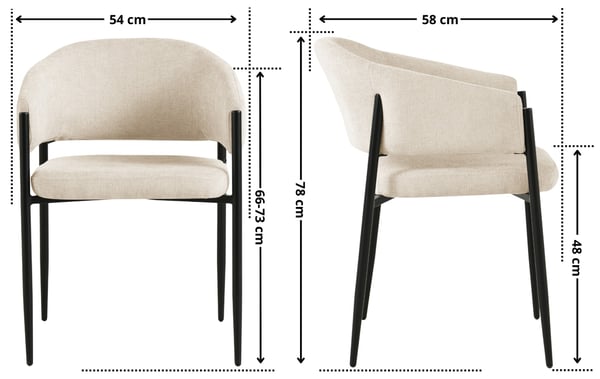 SARANO stoppad stol, beige tyg