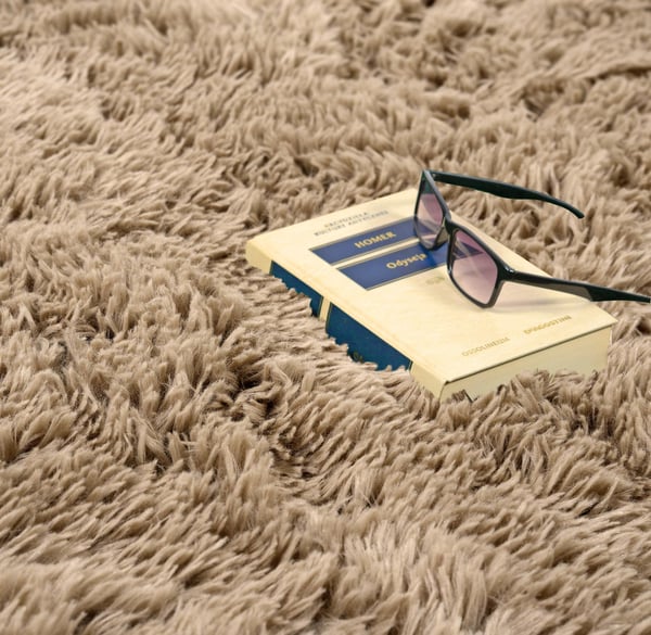 Tæppe Shaggy Antiskrid 80x120 cm Beige