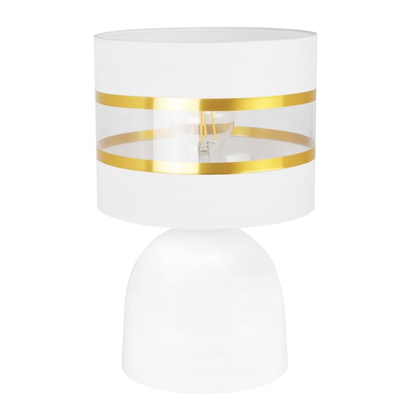 NATBORDLAMPE, ELEGANT GYLDET LAMPESKÆRM, 20 CM