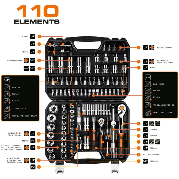 HYLSYAVAINSARJA 1/4'' 1/2'' 110 OSAA - T N10-066