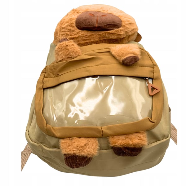 Capybara skolerygsæk 3D maskot letvægts rummelig skolerejsetaske