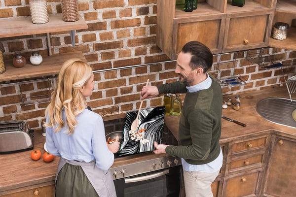 Glas skærebræt 52x40 marmor