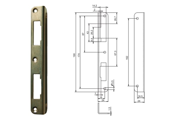VINKELKROG GALVANISERET 90MM - MP ZAC 90K