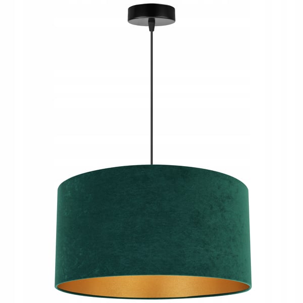 HÆNGENDE LAMPE LOFTSKRONE GYLDEN FLØJLSSKÆRM