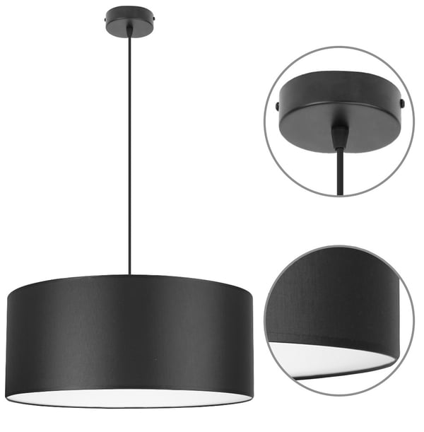 Elegant hængelampe hvid i midten 50 cm skærm