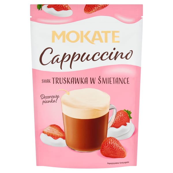 Mokate Cappuccino mansikanmakuisella kermalla 110 g Mokate Cappuccino mansikanmakuisella kermalla 110 g