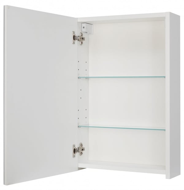 Astor IDA Badrumsskåp, Hängande, Vit Hylla, 40 cm, Blank Vit, Med Spegel