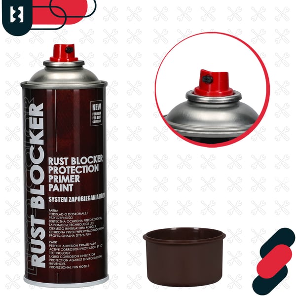 Rustsplejt til metalstakitter og porte beskyttende brun RAL 8017 400 ml