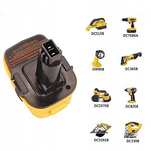 Rosfix Dewalt DC9096 Adapter til Dewalt Batteri (DCA1820) Gul - Sort