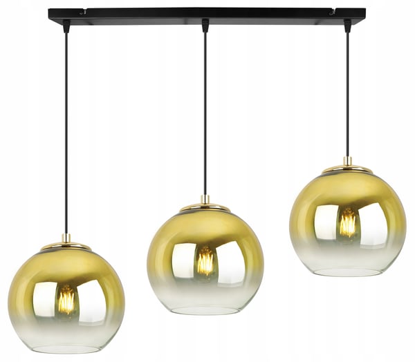 Hængende loftslampe med gylden lampeskærm 15 cm