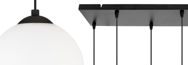 Kattovalaisin, nauhamainen, pallo, musta, LED, 15 cm