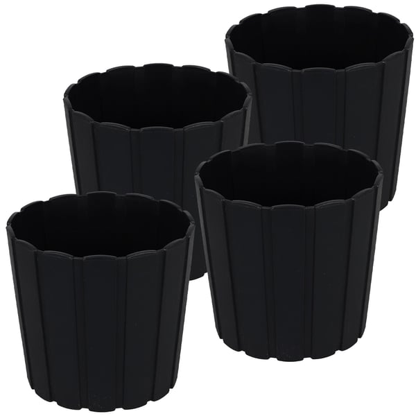Muovinen kukkaruukku kukille ja yrteille parvekkeelle tai terassille, antrasiitti, 17 cm, 4 kpl.
