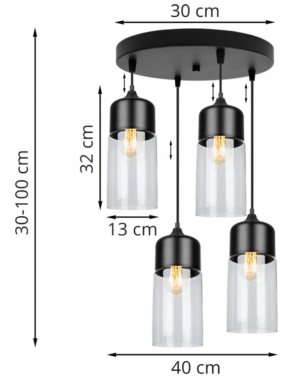 HÆNGENDE LOFTSLAMPE, GLASPLAFON, LED-LAMPE