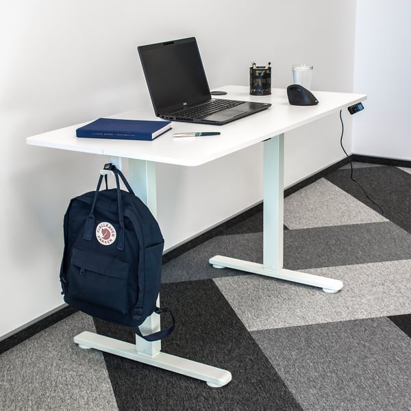 Elektrisk computerbord, automatisk, justerbart, hvidt, 120x60 højt