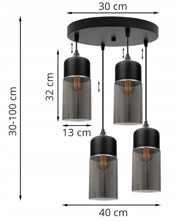 HÆNGENDE LOFTSLAMPE, GLASPLAFON, LED-LAMPE