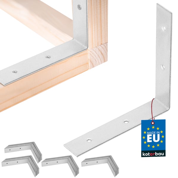 Kotarbau® Kirvesmiehen kulmaliitin ruostumatonta terästä sinkittyä 100 x 100 x 20 mm 50 kpl:n sarja