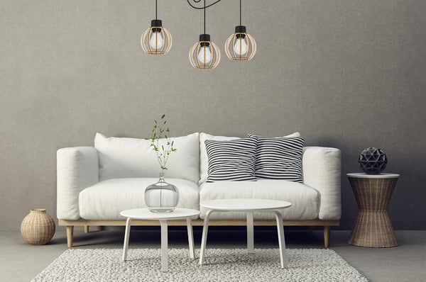 MODERN LED-TAKLAMPA I TRÄ
