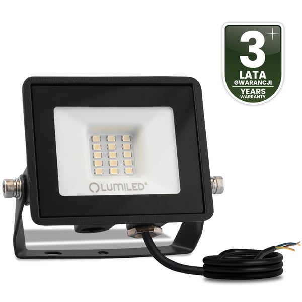 LED-valaistus ZUNA2 10W 900lm 6500K IP65 musta LUMILED