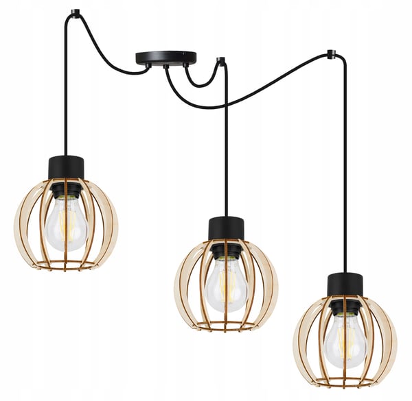 MODERN LED-TAKLAMPA I TRÄ