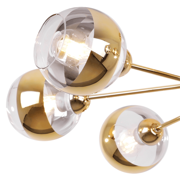ASTURIA GULD LOFTLAMPE 6 FLADE GYLDNE LAMPESKÆRME E27