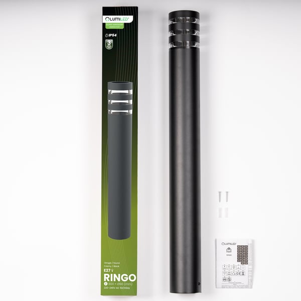 Puutarhavalaisin ulkokäyttöön, seisova, E27 LED, RINGO, 80 cm, LUMILED