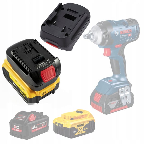 Rosfix Dewalt / Milwaukee Adapter til Bosch Batteri (DM18BSL) Rosfix Dewalt / Milwaukee Adapter til Bosch Batteri (DM18BSL)