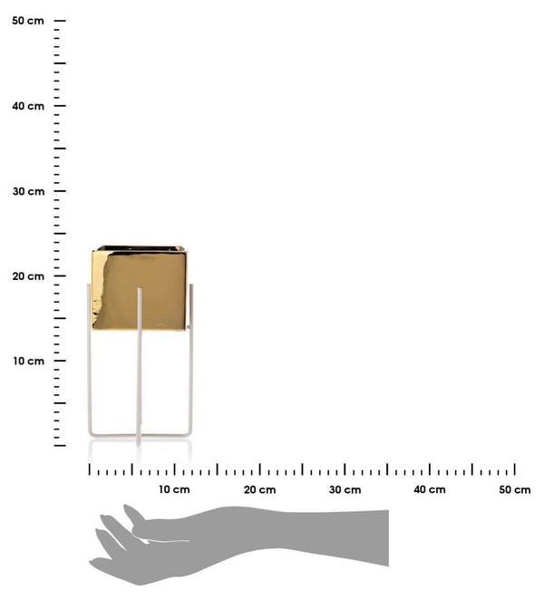 Mizu kultainen valkoinen kukkaruukku 23 cm