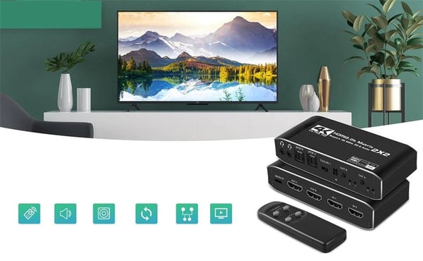 MATRIX HDMI 2.0 2x2 Switch Splitter SPDIF Extrakt