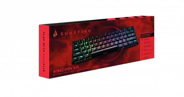 SureFire KingPin M1 Kablet Gamingtastatur 60% RGB QWERTY Engelsk
