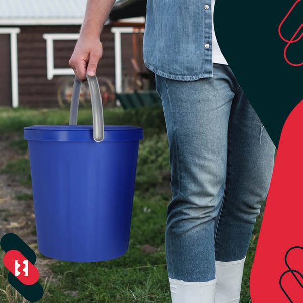 KOTARBAU® Spand med låg og håndtag, plastik, marineblå, 15 l