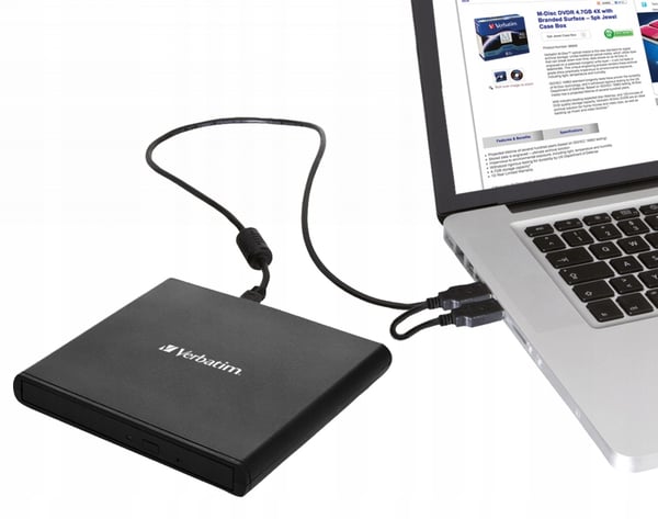 Verbatim CD/DVD RW USB 2.0 Slim ekstern brænder