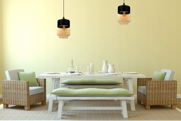 HÆNGENDE LOFTSLAMPE, GLASPLAFON, LED-LAMPE