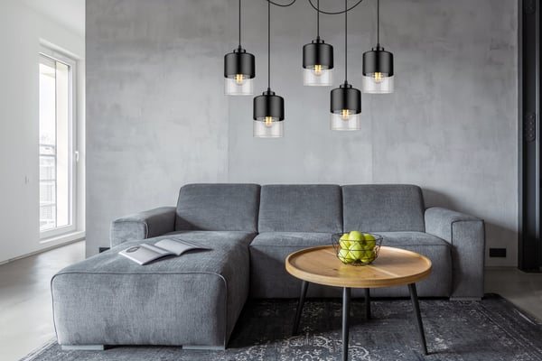 MODERNE LOFTHÆNGELAMPE I GLAS MED EDDEKRON