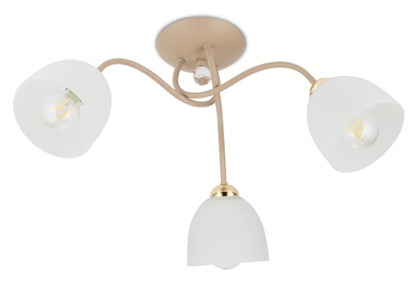 Tina Beige lasinen kattovalaisin 3xE27
