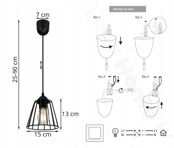 LOFT-RIIPPUVALAISIN LANKAINEN EDISON RETRO LED