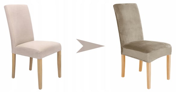 Beige cappuccino stolskydd elastisk sammet