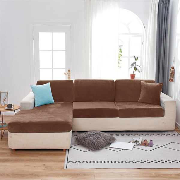 Sohvan istuinpäällinen, samettia, ruskea 150-190cm