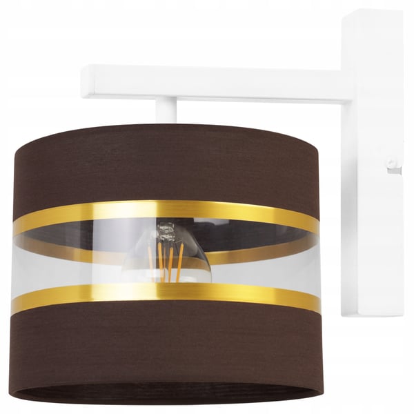 VÆGLAMPE, FIRKANTET LAMPE, ELEGANT GYLDEN LAMPESKÆRM, 20 CM