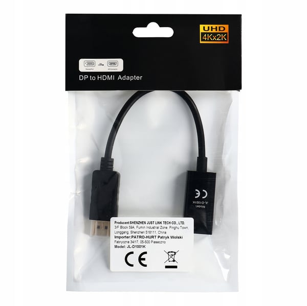 DisplayPort til HDMI-kabeladapter til 4K DP-skærm PAWONIK