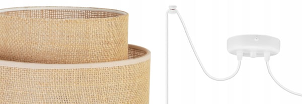 Hængende lampe, loftslysekrone, lampeskærm, boho juta