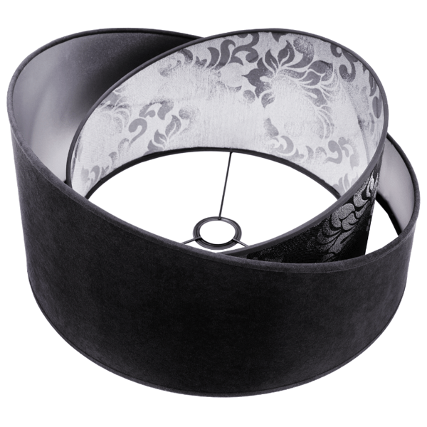 Loftlampe med hængende lysekrone, lampeskærm, sort