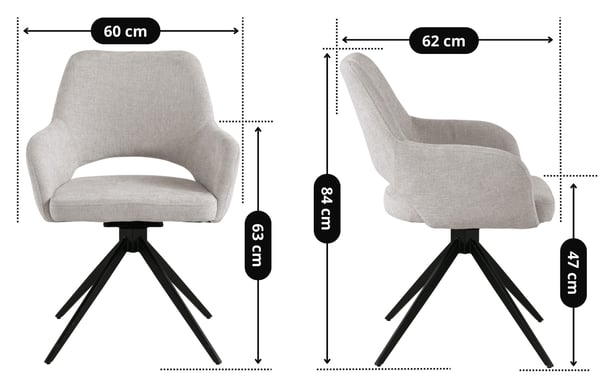ERIM snurrstol klädd i beige tyg