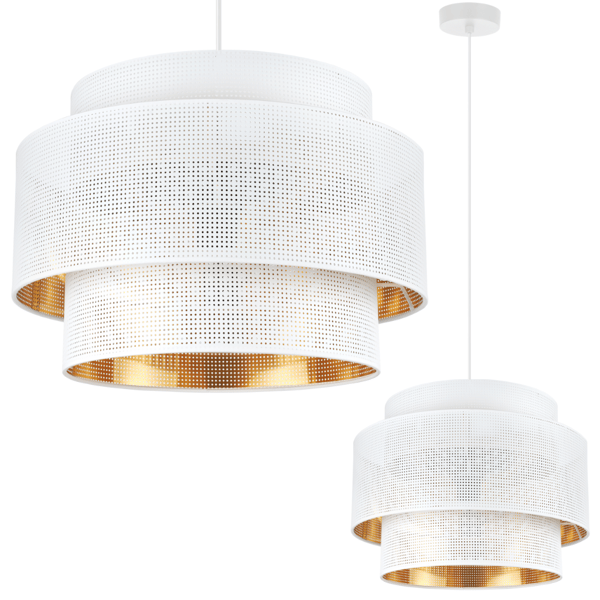 ASTI TRIO HÆNGELAMPE HVIDGULD 45CM MESH
