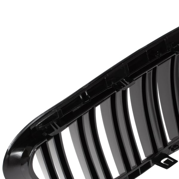 BMW 6 E63 / E64 04-10 gitter mellem forlygterne (nyrerne) venstre + højre sæt SORT GLOSSY DOBBELT BAR