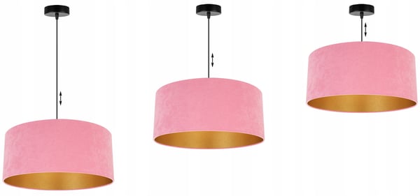 HÆNGENDE LAMPE LOFTSKRONE GYLDEN FLØJLSSKÆRM