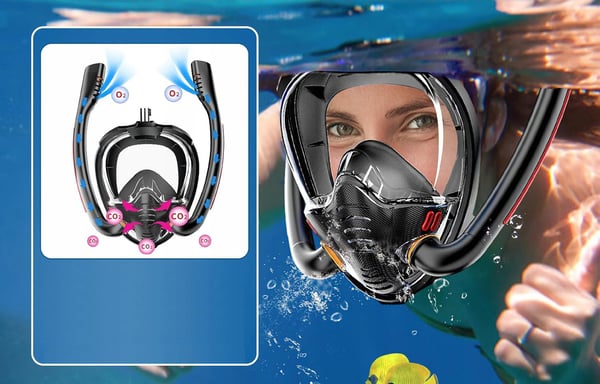 Snorkelmaske til vand, størrelse S/M