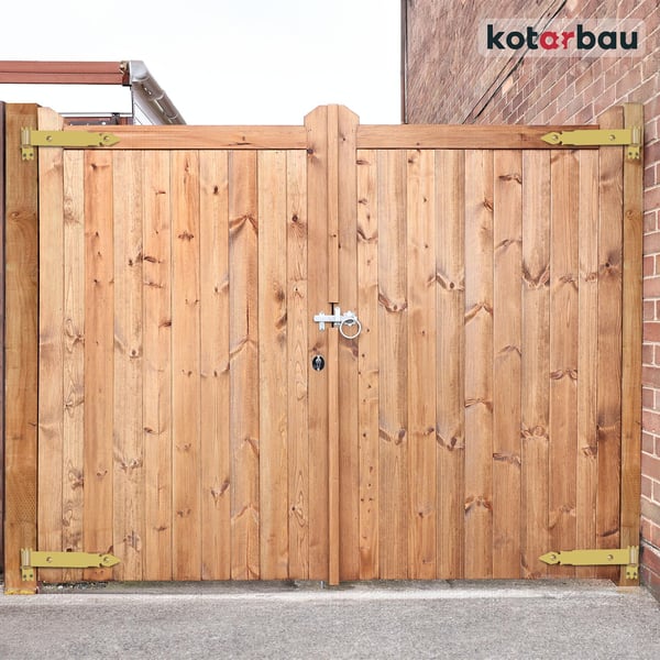 KOTARBAU® set med 2 gångjärn 300 mm guldförzinkat stål garagedörr paviljonggångjär