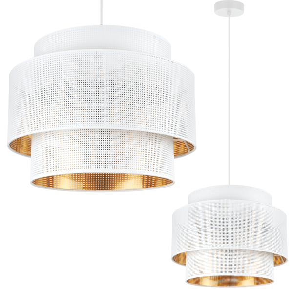 ASTI TRIO HÆNGELAMPE HVIDGULD 40CM MESH