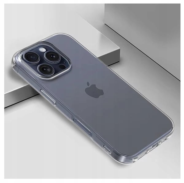 Apple iPhone 16 Pro -suojakuori, paksu hyytelökotelo (2 mm), läpinäkyvä