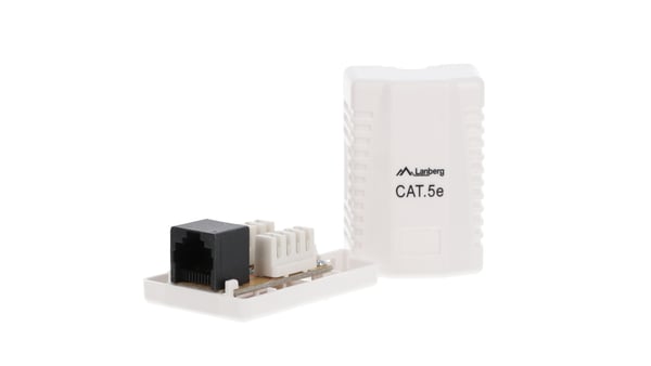 Lanberg OU5-0001-W kat.5e 1X RJ45 overflademonteret stikkontakt